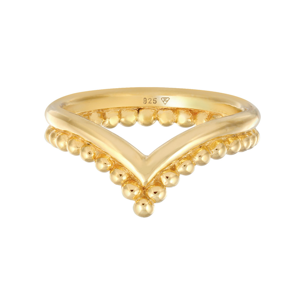 Elli Elli Bague Pile design à billes pour femmes en argent sterling 925 Bague