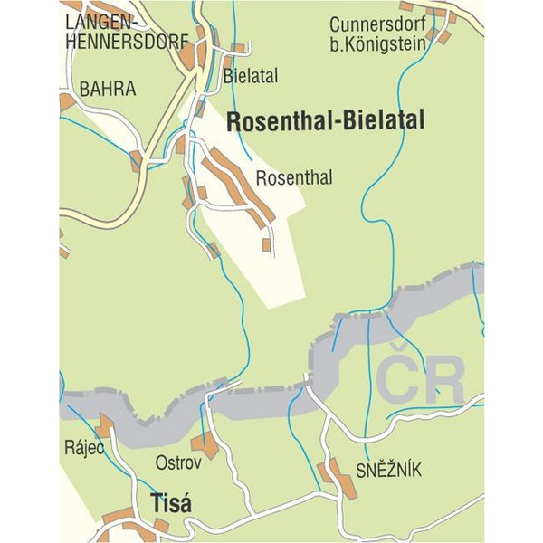 Rosenthal-Bielatal und Umgebung 1 : 15 000 - Wanderkarte