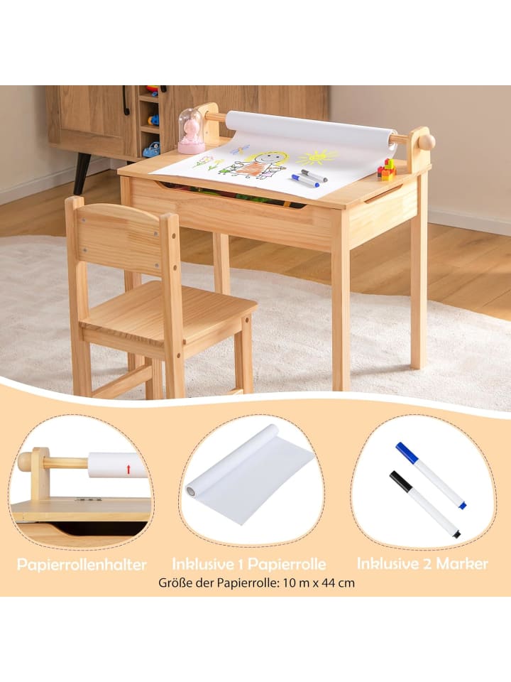 COSTWAY Schreibtisch Set ab 3 Jahren in Beige günstig kaufen onesize