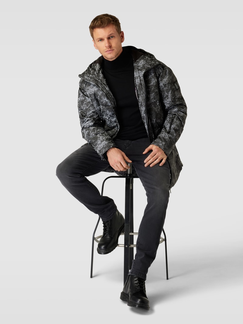 Steppjacke mit Stehkragen Modell 'Bobby' in silber