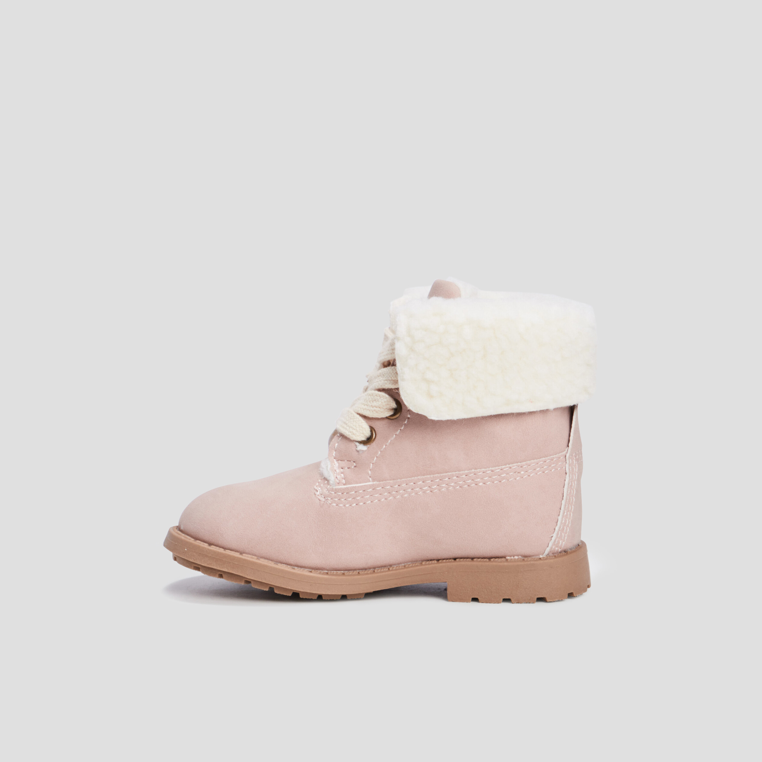 Bottines à fausse fourrure rose bébé fille | La Halle