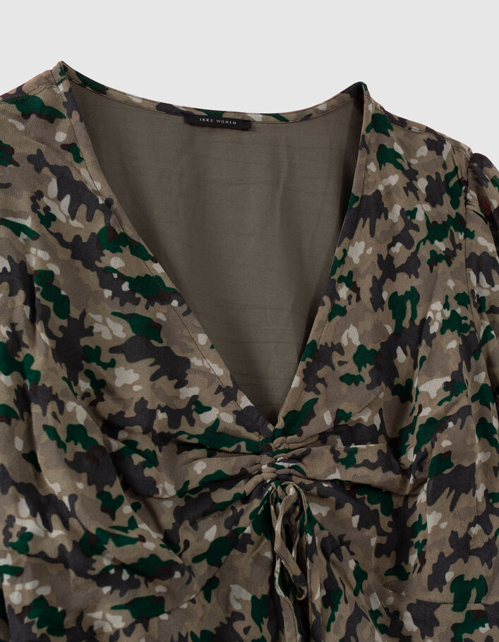 Robe longue lichen imprimé green camo Femme
