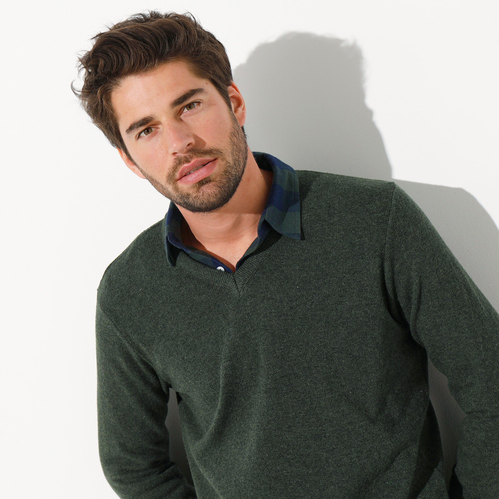 Pull col V 80% laine