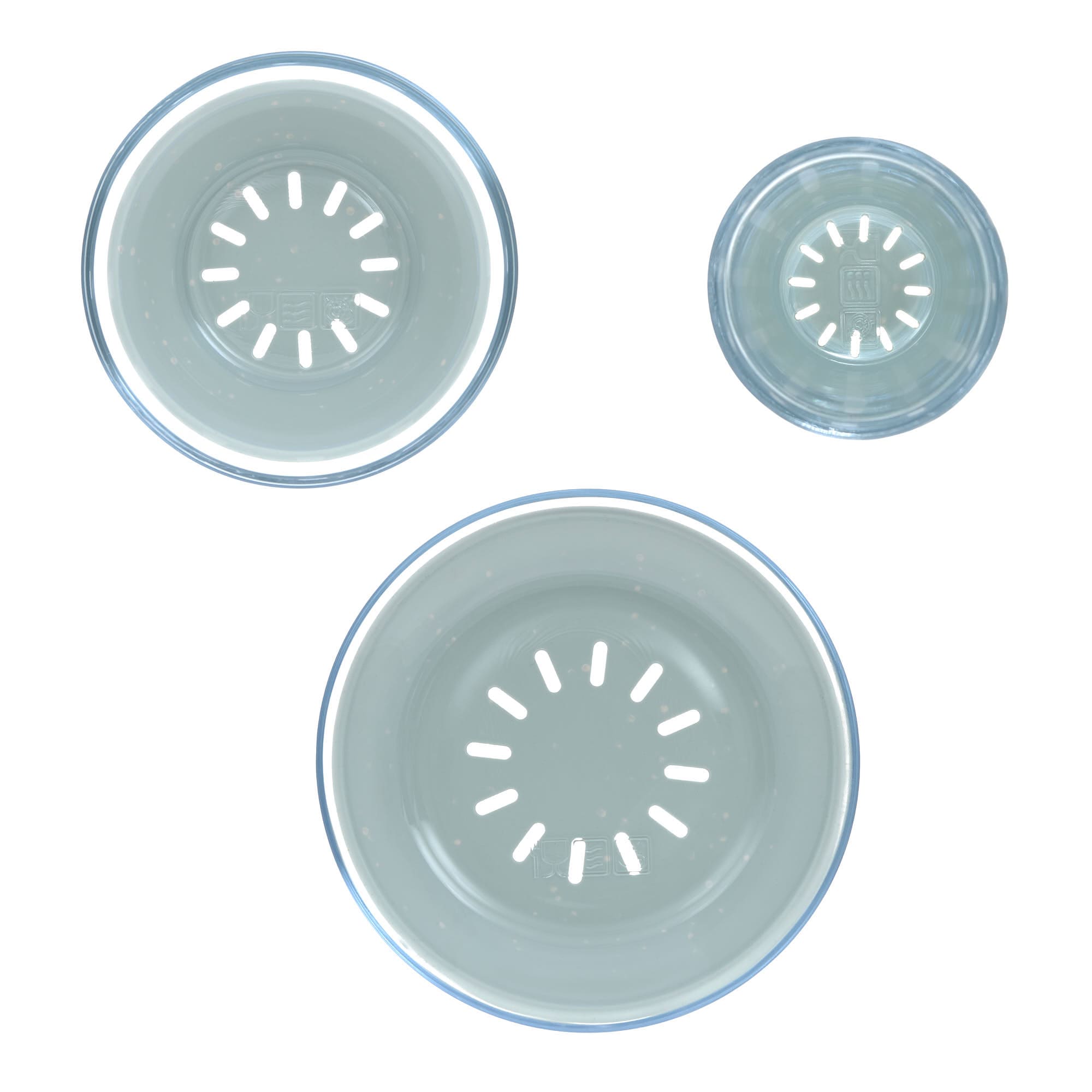 Kindergeschirr Set Glas (Becher Schüssel Teller), Blau