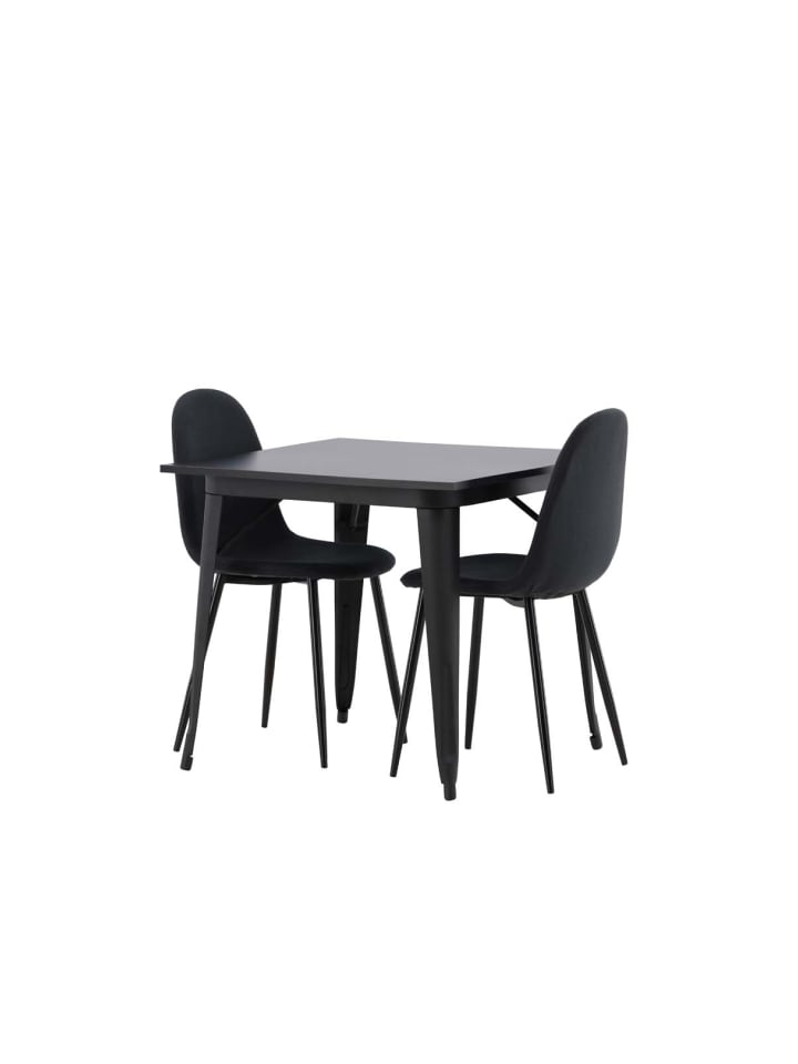 ebuy24 Essgruppe Tempe 2 ( 3-teilig) Schwarz 80 x 80 cm günstig kaufen onesize