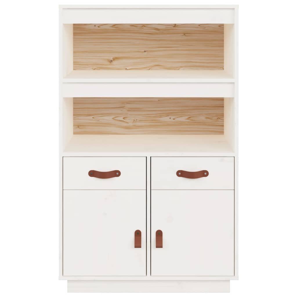 vidaXL Sideboard Highboard Weiß 67x40x108,5 cm Massivholz Kiefer (1 St)