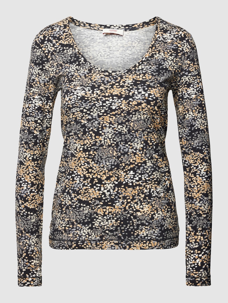 Longsleeve mit U-Boot-Ausschnitt in schwarz