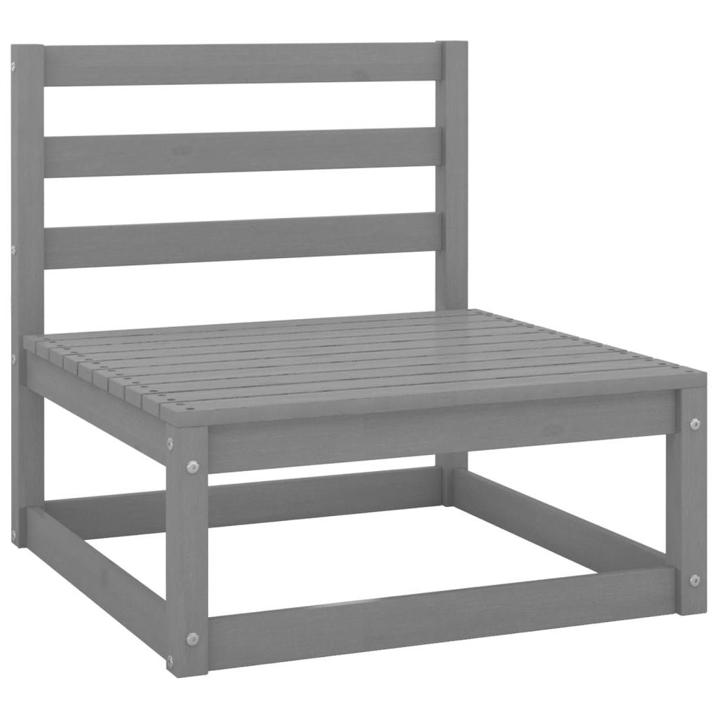 vidaXL Loungesofa Gartensofa 2-Sitzer Grau Massivholz Kiefer, 1 Teile