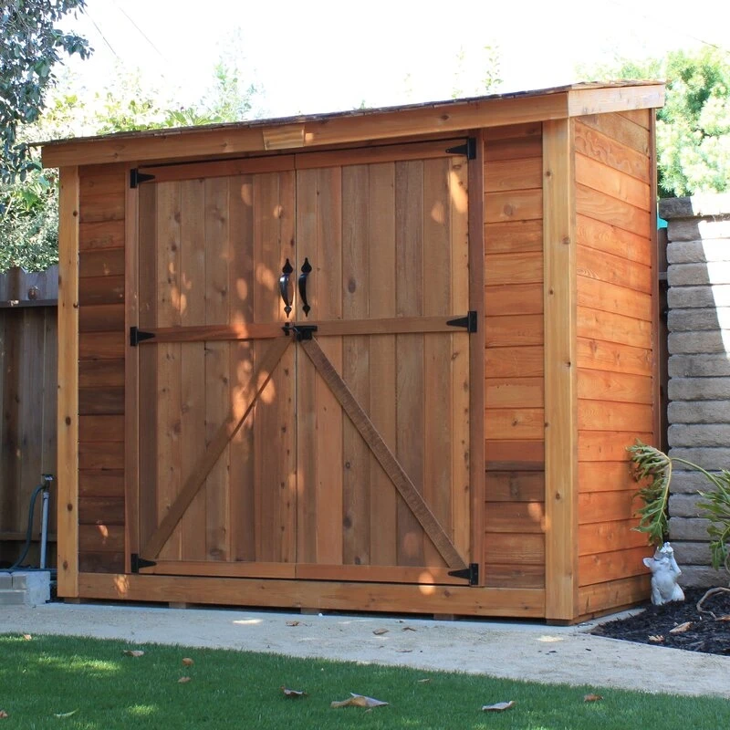 SpaceSaver 8 ft. W x 4 ft. D Solid Wood Lean-To Tool Shed