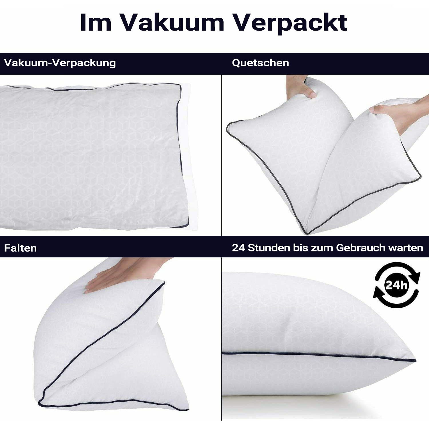 Nackenstützkissen kopfkissen 40x40/80, 80x80cm 2er Set,waschbares Kissen aus Mirkofarsen, BedStory, Füllung: Atmungsaktiv und Haufreundlich Innennkissen geeignet für Allergiker, Opitimale Unterstützung für Alle Schlafpositionen