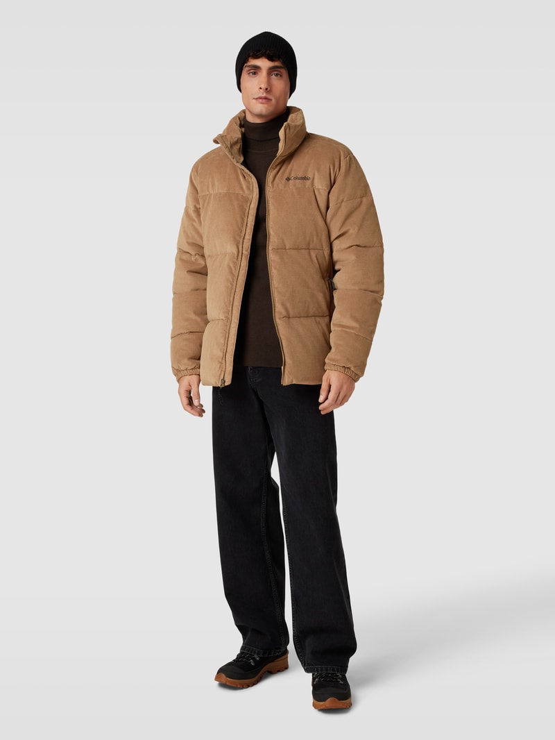 Steppjacke mit Stehkragen Modell 'Puffect™' in mittelbraun