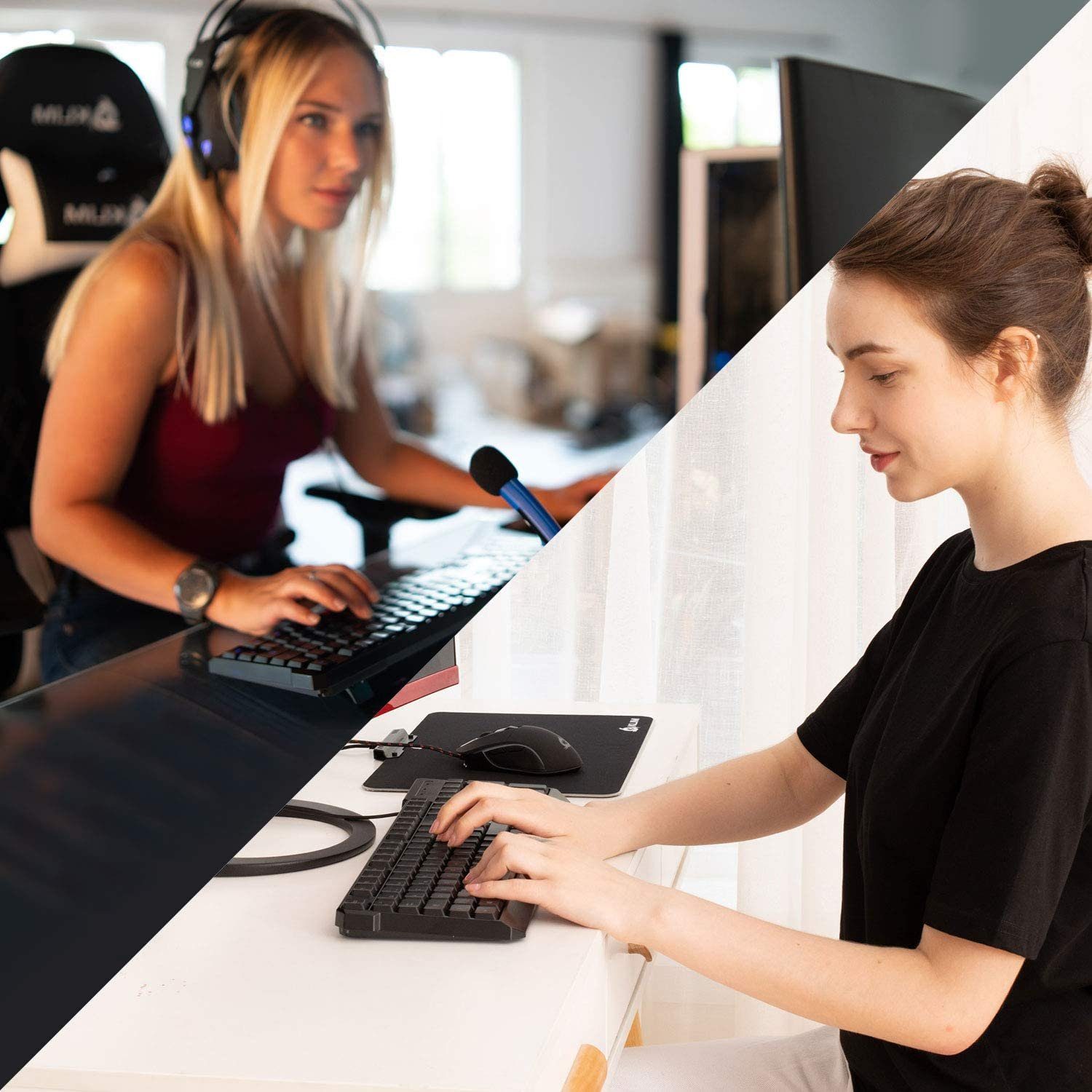 KLIM Chroma wireless Gaming, hintergrundbeleuchtete Tasten, Anti Ghosting Gaming-Tastatur (ergonomisches, wasserfestes und langlebiges Gaming Keyboard, Deutsche Tastenbelegung)