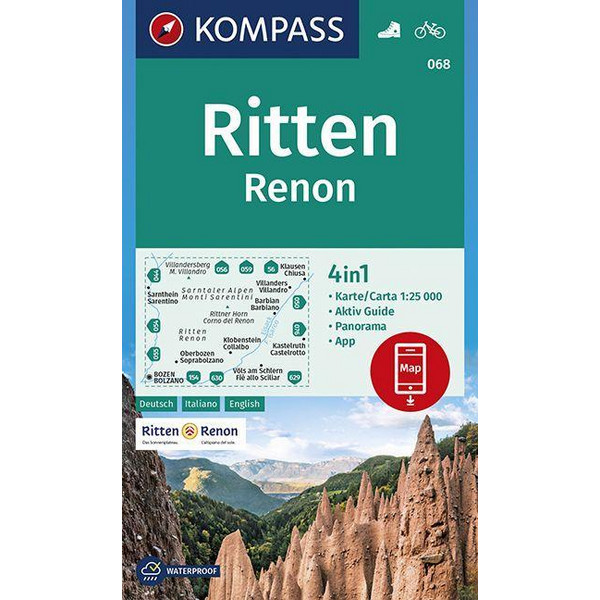KOMPASS WANDERKARTE RITTEN, RENON 1:25 000