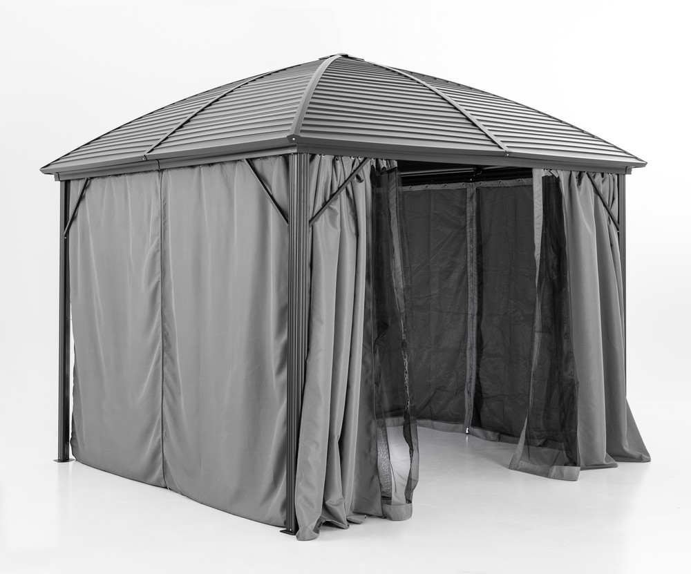 HC Garten & Freizeit HC Garden Aluminium Pavillon, Terrassenüberdachung, Gartenpavillon, ca. 3 x 3,6 m
