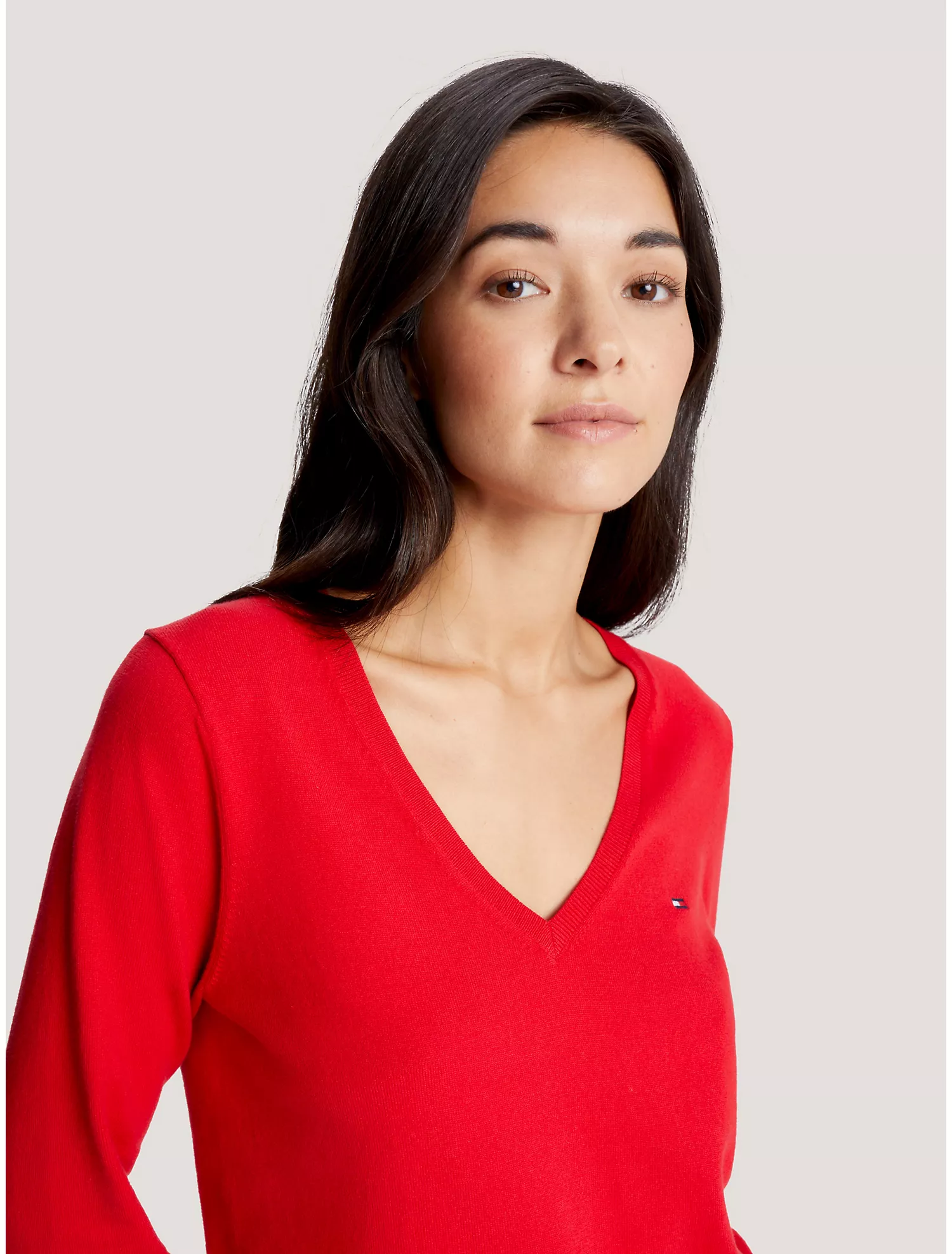 Solid V-Neck Sweater