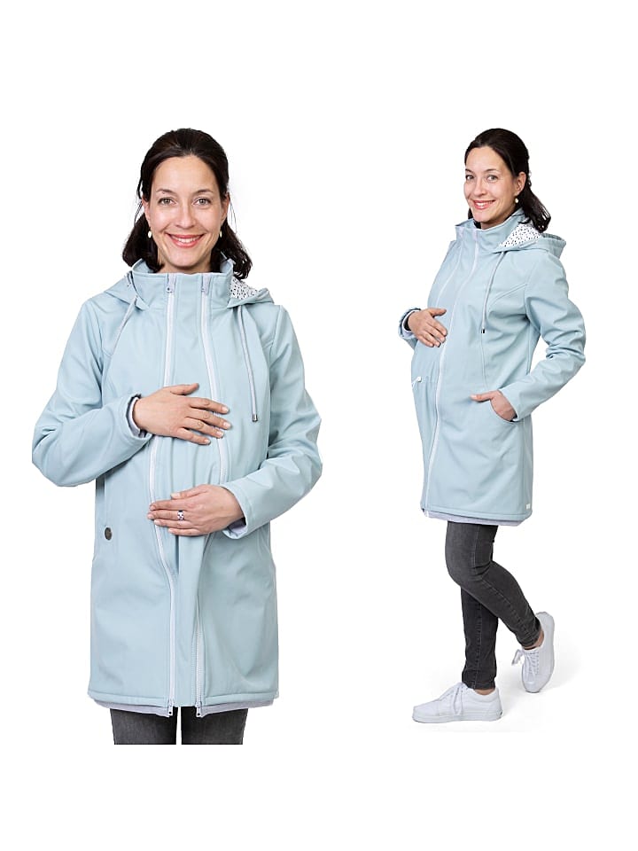 Viva la Mama 3in1 Umstandsmantel Tragemantel MELLORY in Eisblau günstig kaufen XXL