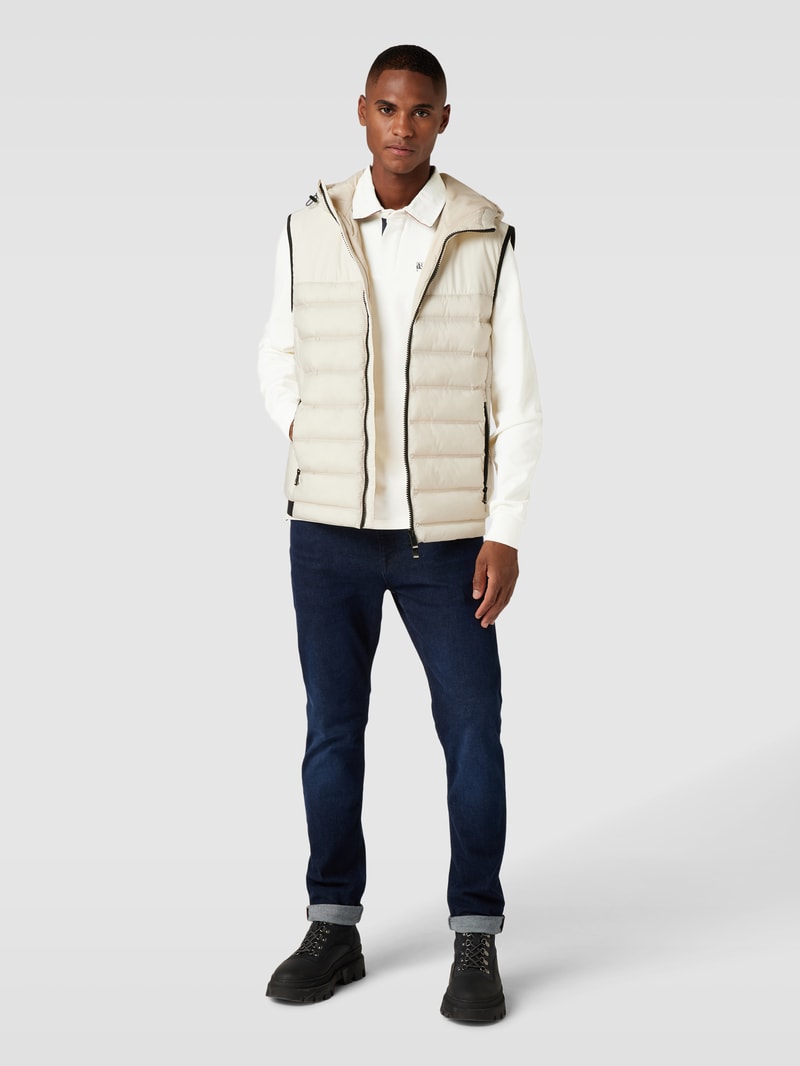 Longsleeve mit Polokragen in offwhite