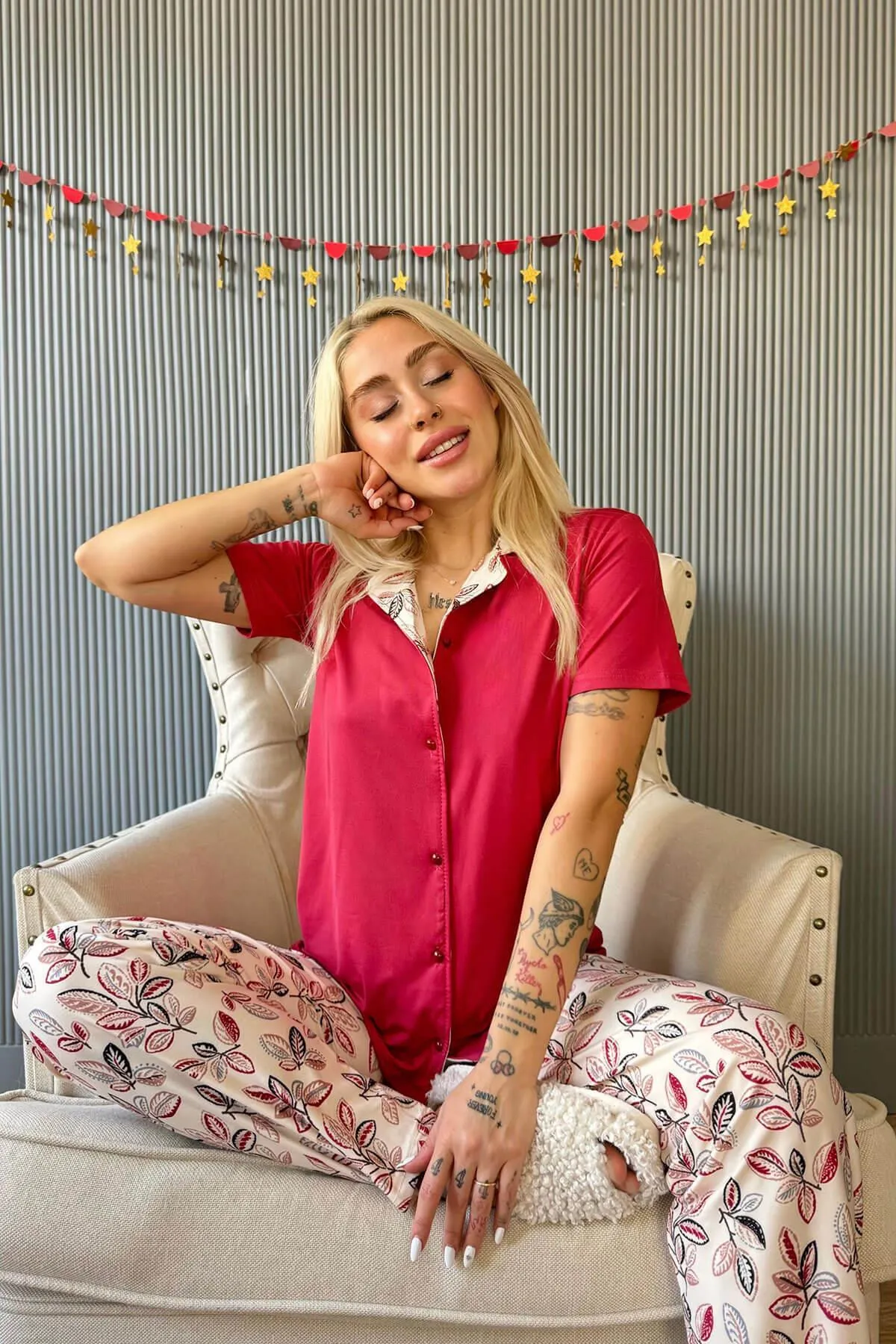 Pijamaevi  Pyjama set - Bordeaux - Print