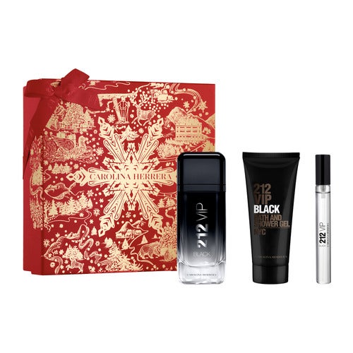 Conjunto de presente Carolina Herrera 212 Vip masculino preto