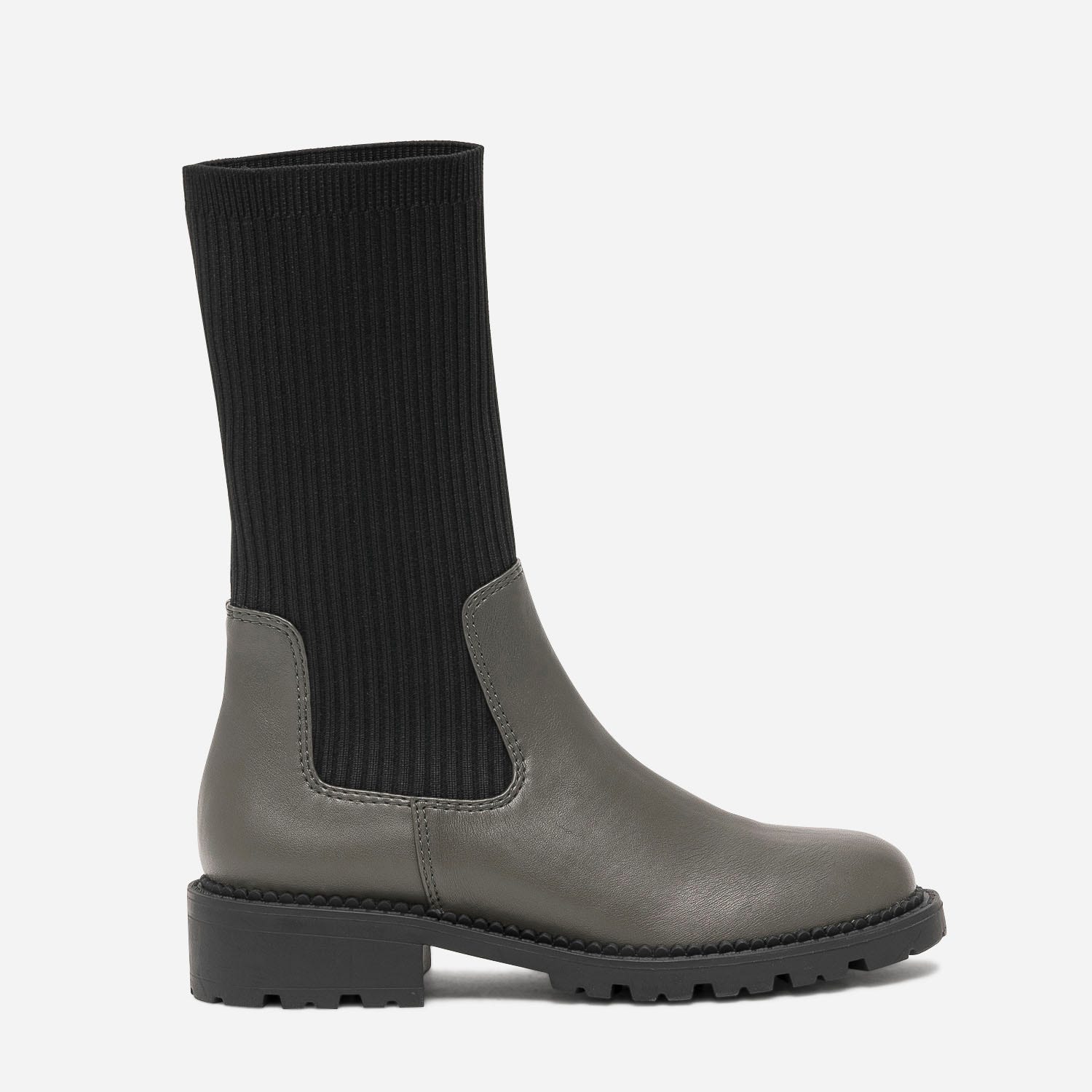 Chelsea boots TEXTO kaki à tige-chaussette noire