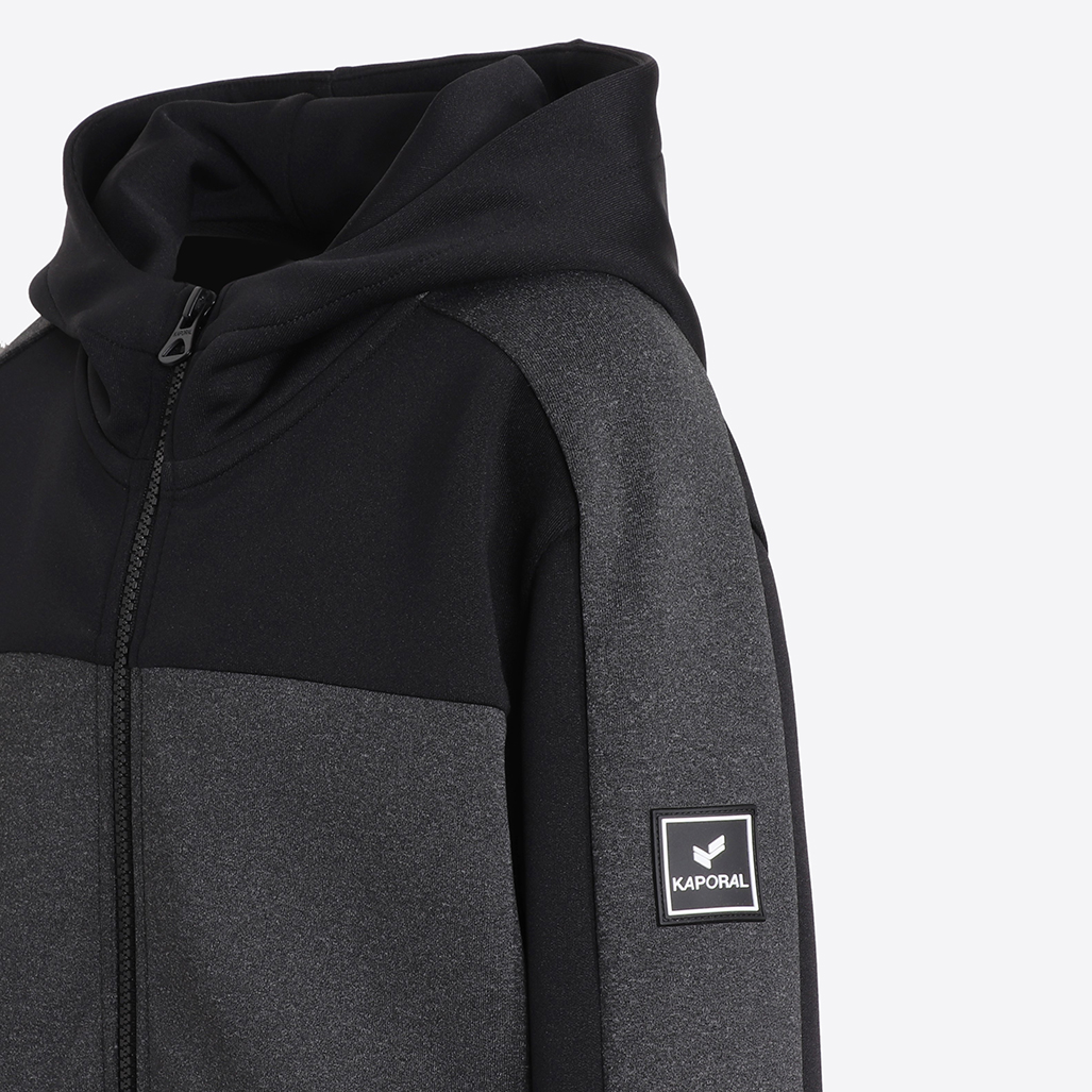 EMILE  Sweat zippé noir et gris garçon