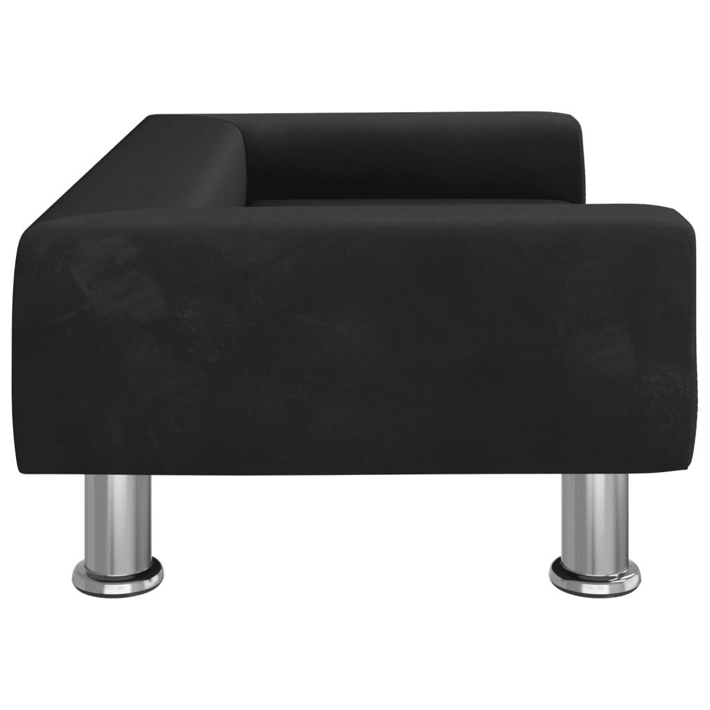 vidaXL Kindersofa Kindersofa Schwarz 70x45x26,5 cm Samt Kindercouch Kindermöbel Kinderzi