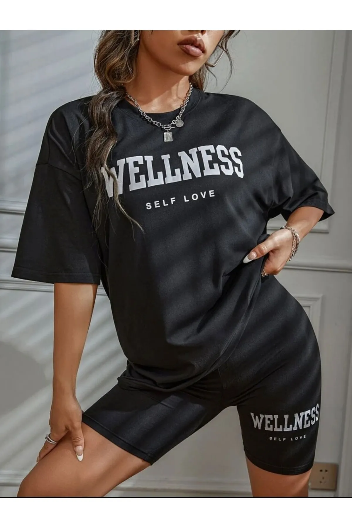 AFROGİYİM  Zweiteiler - Schwarz - Oversized