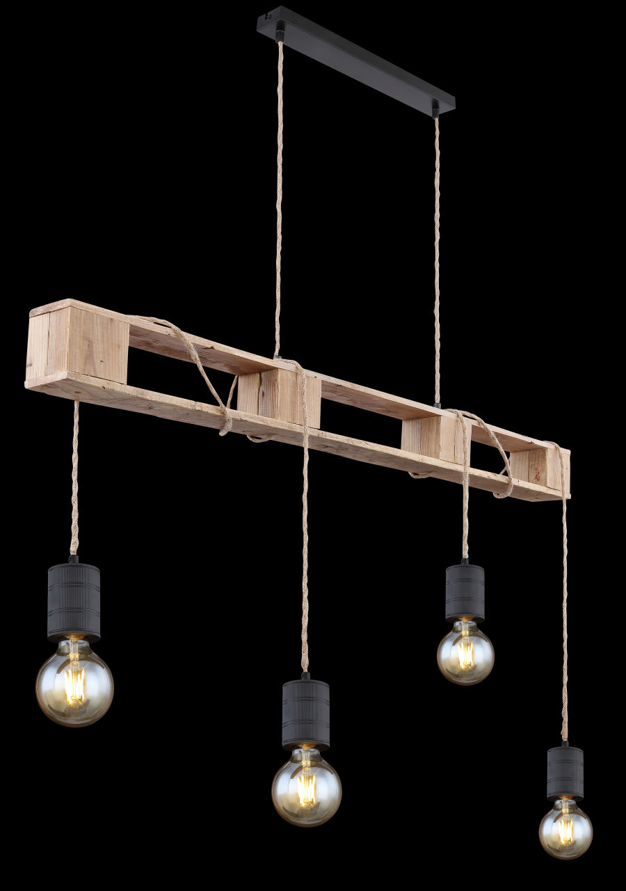 Globo Lighting - JOELLE - Hängeleuchte Metall schwarz matt, 4x E27