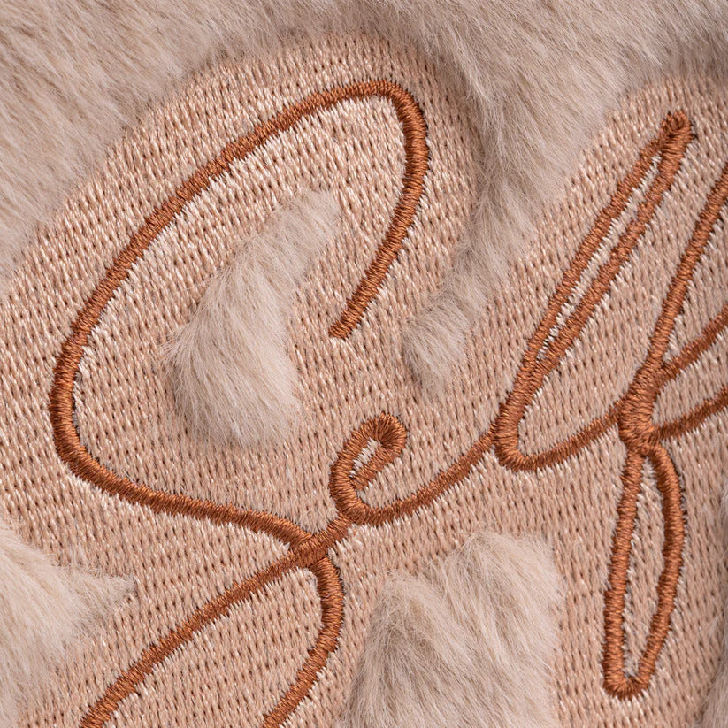 Flauschige Beauty-Accessoires – Beige – Kosmetiktasche