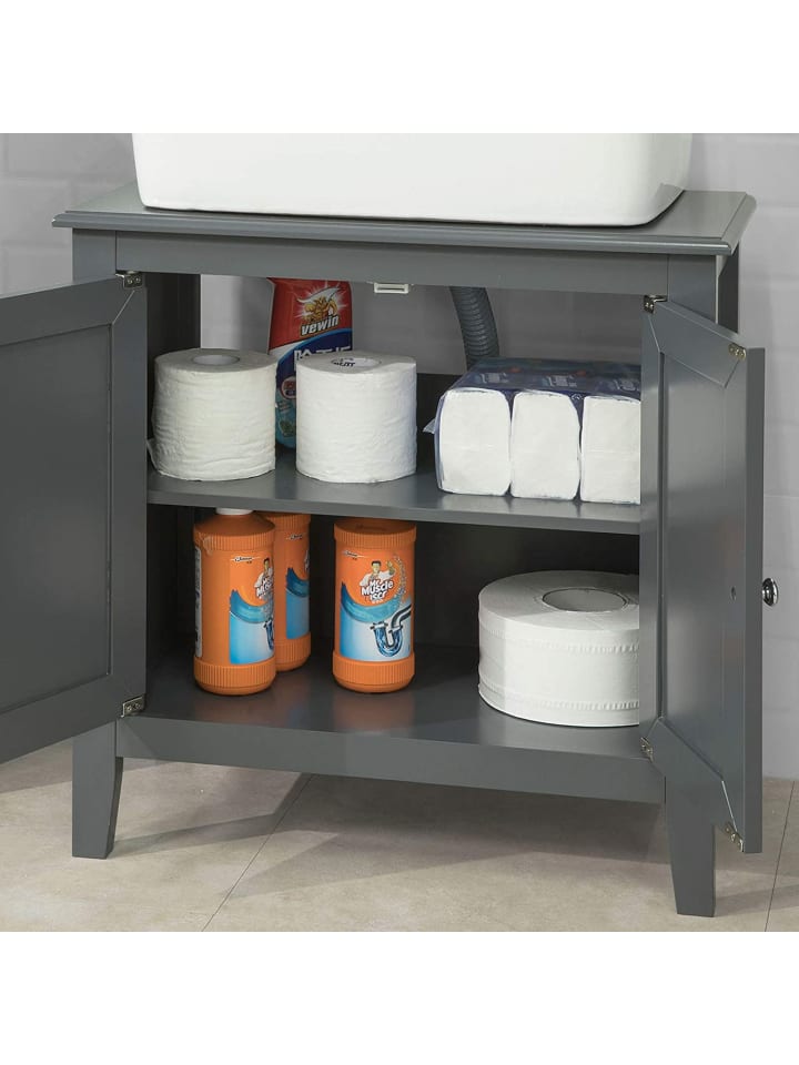 SoBuy Waschbeckenunterschrank in Dunkelgrau - (B)60 x (H)62 x (T)30cm günstig kaufen onesize