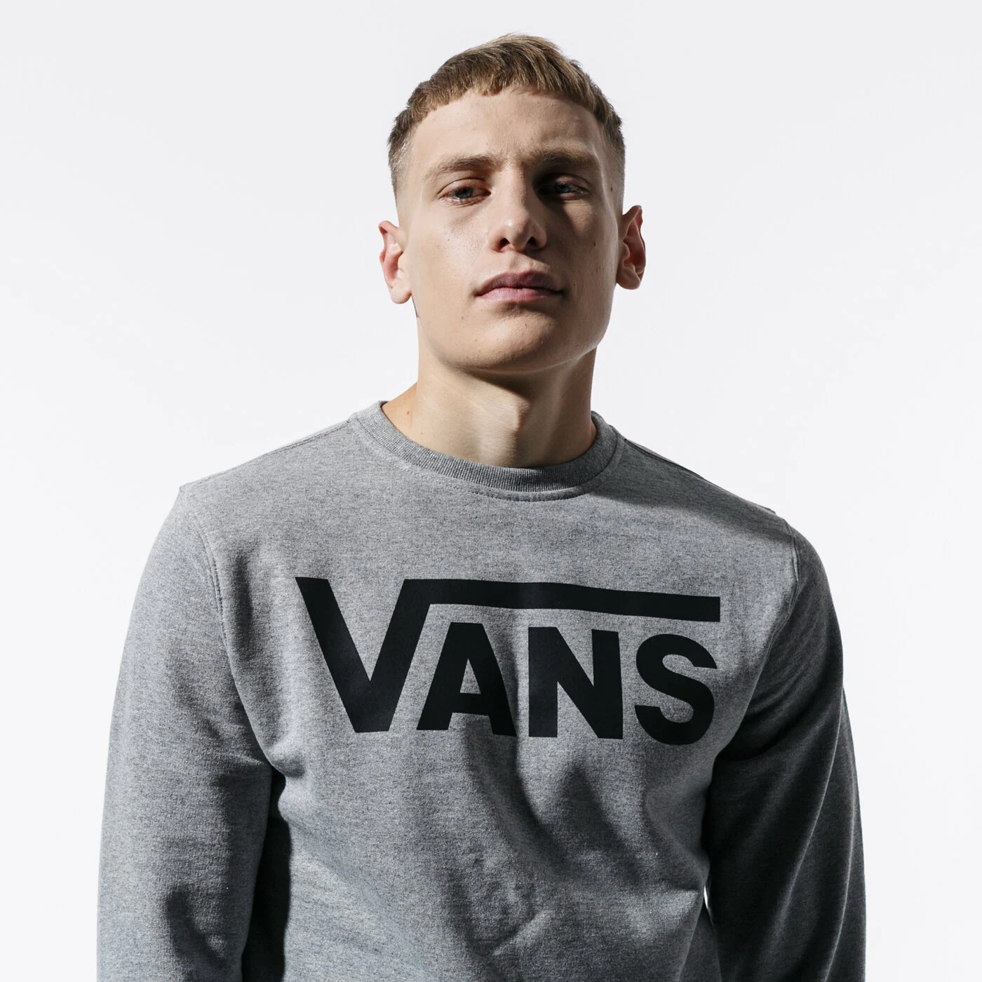 VANS SWEATSHIRT VANS CLASSIC CREW II HEATHER/BLACK Grau