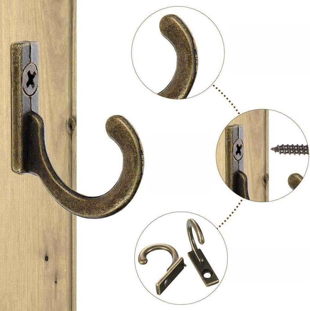 EBUY Schlüsselbrett Packung mit 60 Wandhaken Vintage-Haken Antike Schlüsselhaken