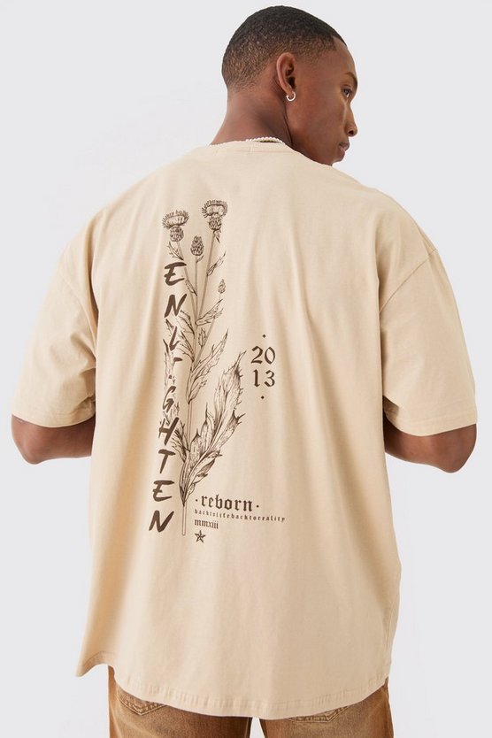 Kastiges Oversize T-Shirt mit Enlighten Print