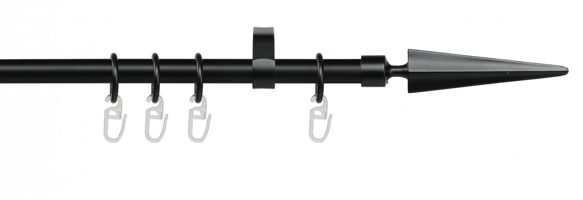 Bella Casa Gardinenstangen-Set, Spitze, Ø 16 mm, ca. 120 cm, Schwarz