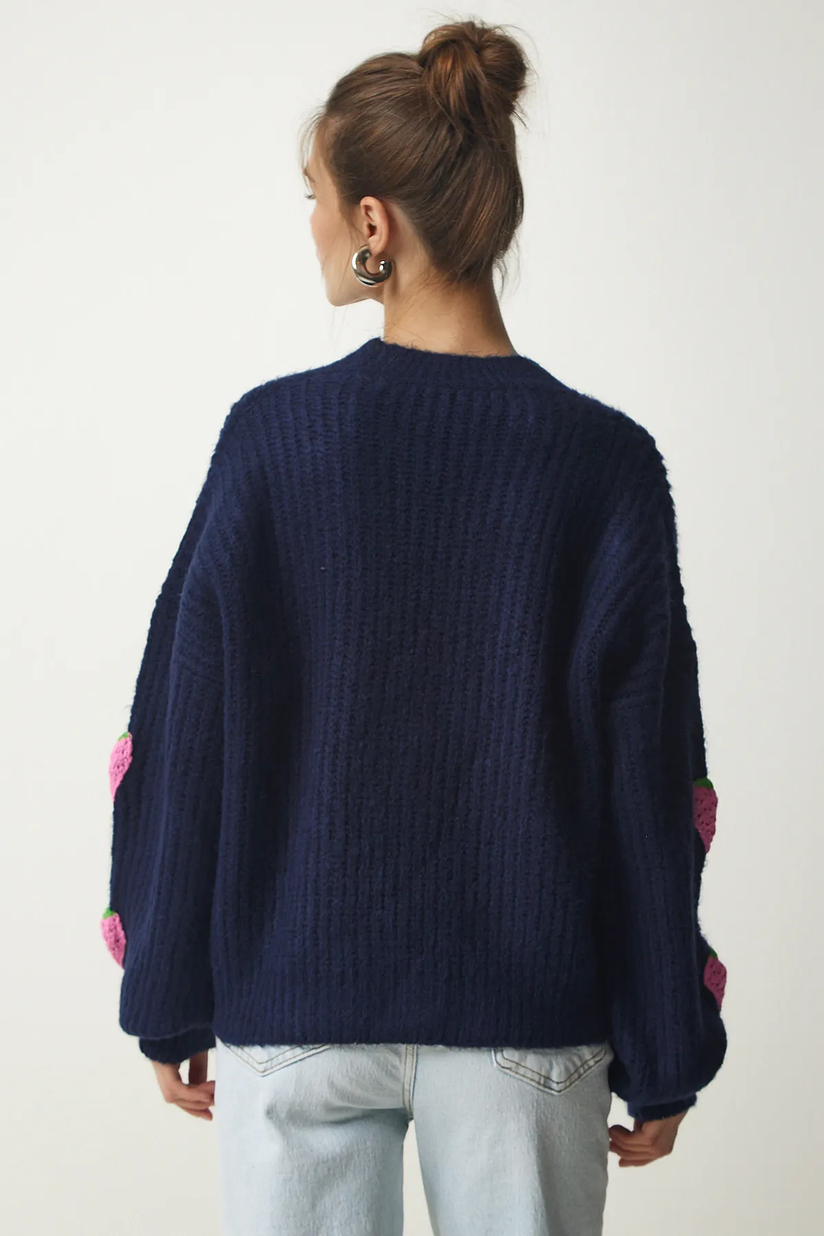 Happiness İstanbul  Strickjacke - Dunkelblau - Oversized