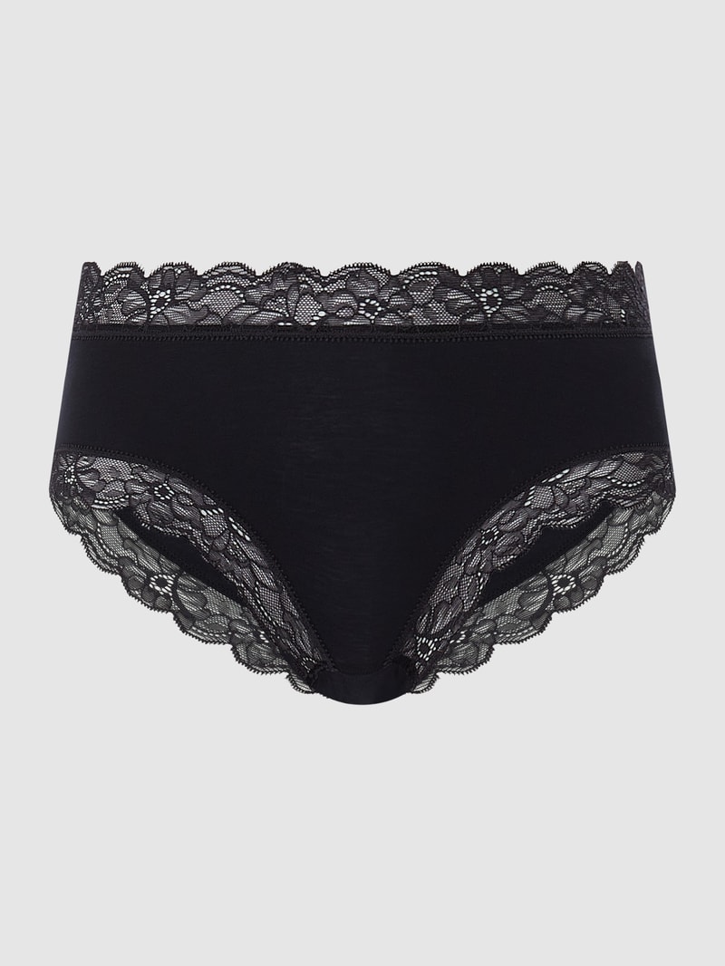 Hipster mit Spitzenbesatz Modell 'Cotton Lace' in schwarz