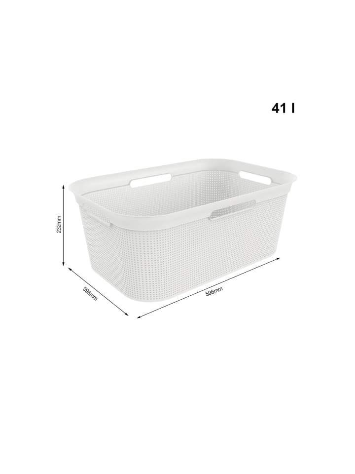 Rotho Brisen Wäschekiste 40l mit 4 Griffen in Weiß günstig kaufen onesize