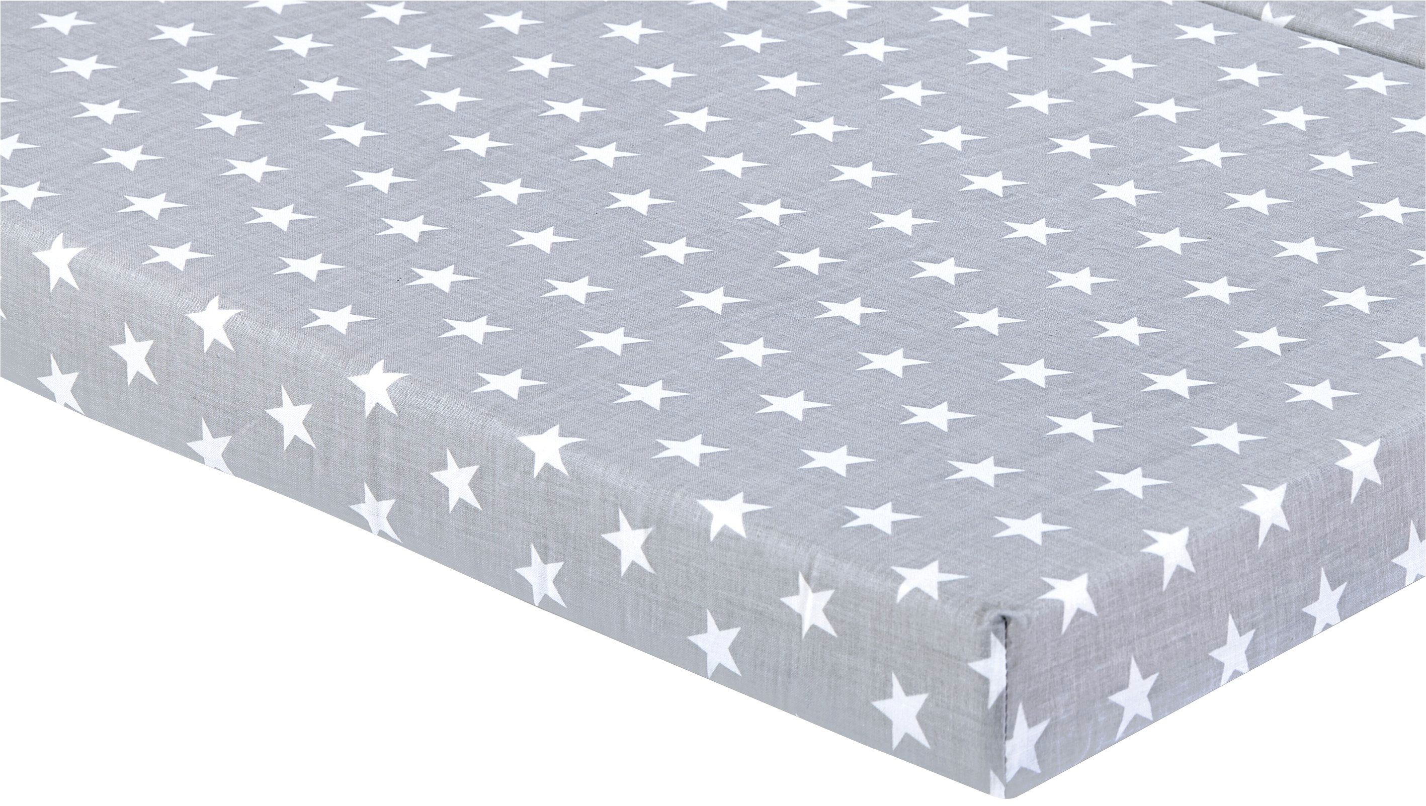 Klappmatratze Kinder-Reisematratze STAR grau, Bambini, 6 cm hoch, Qualitätsschaumstoff