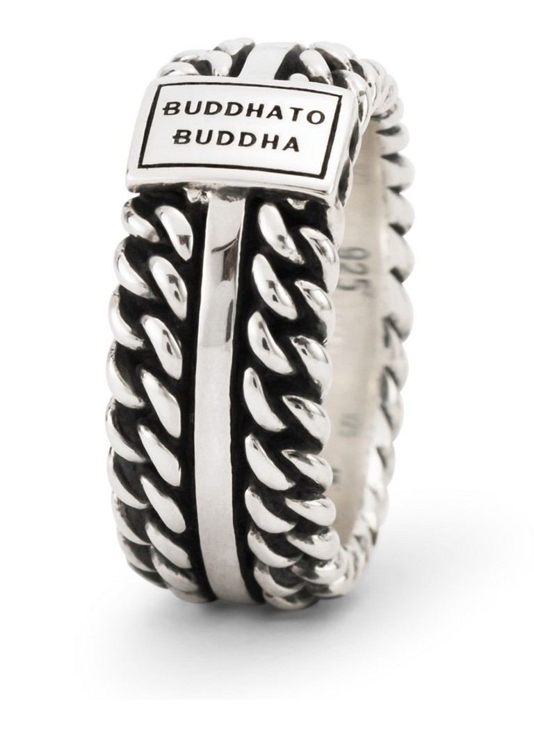 Inel din argint cu motiv de lanț Buddha