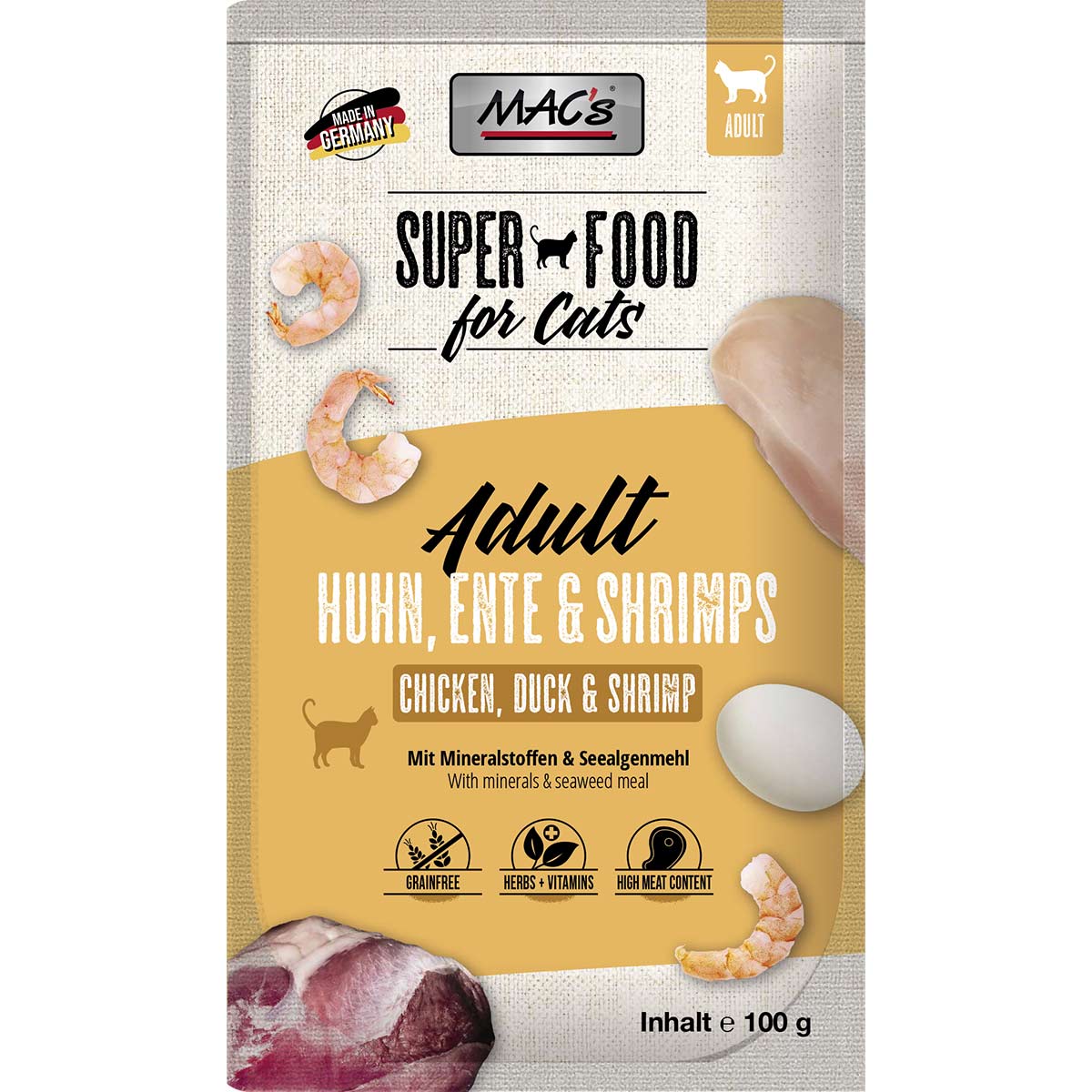 MAC's Cat Pouchpack Huhn, Ente & Shrimps kaufen bei ZooRoyal