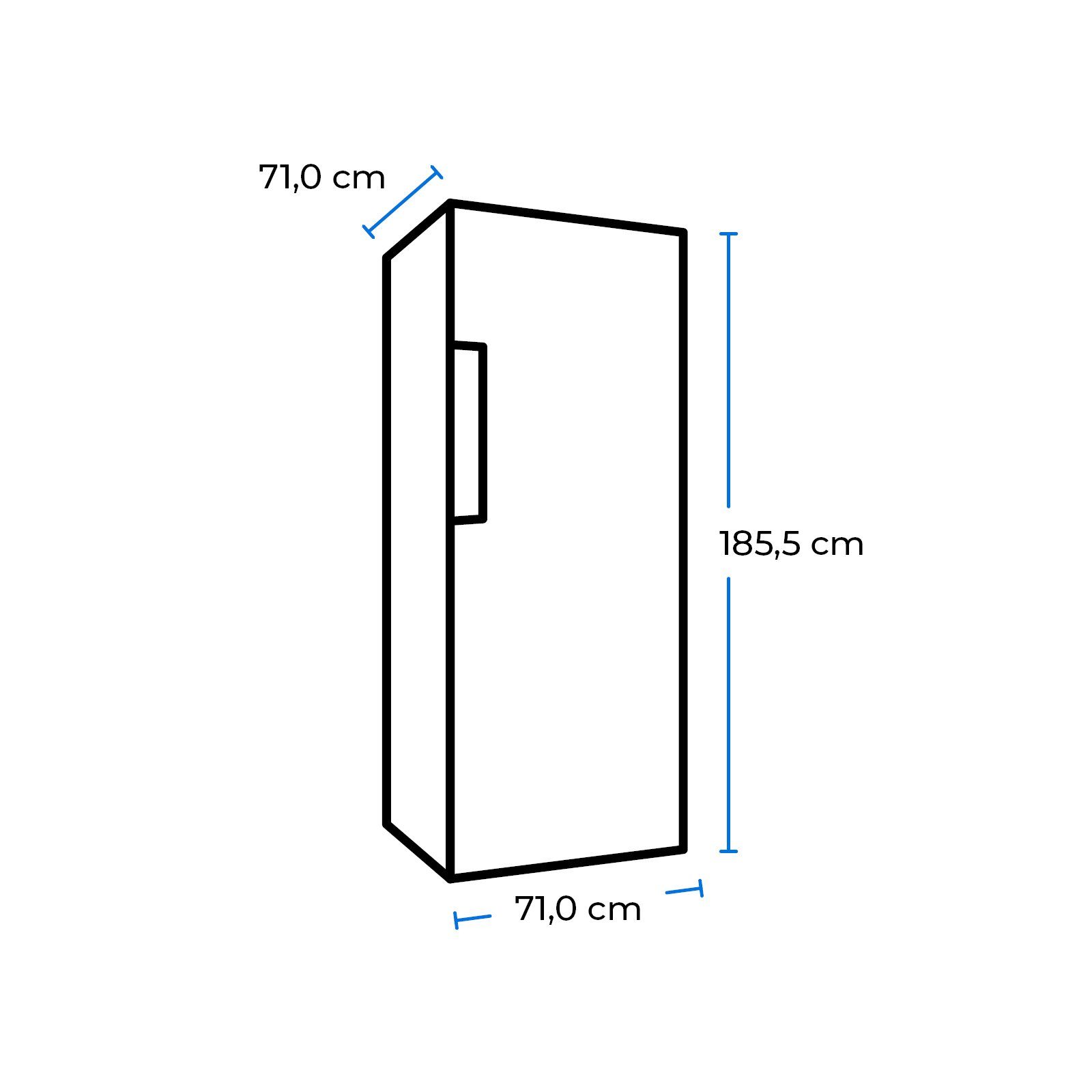 exquisit Gefrierschrank GS380-NF-H-050E, 185.5 cm hoch, 71 cm breit, NoFrost, 2-in-1 Gerät - Gefrierschrank und Kühlschrank