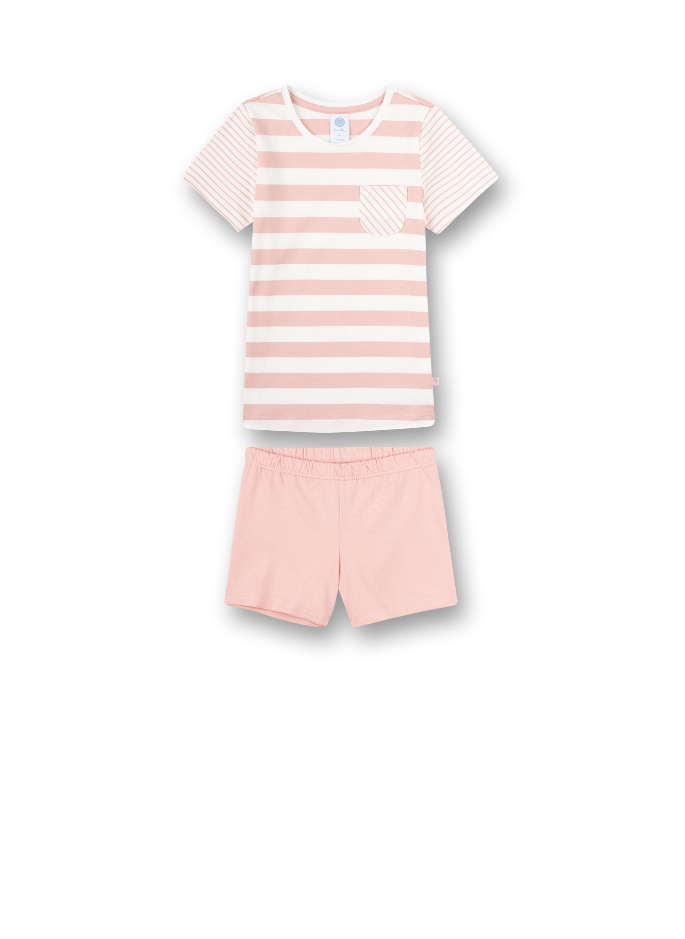 Mädchen-Schlafanzug kurz Rosa Ringel