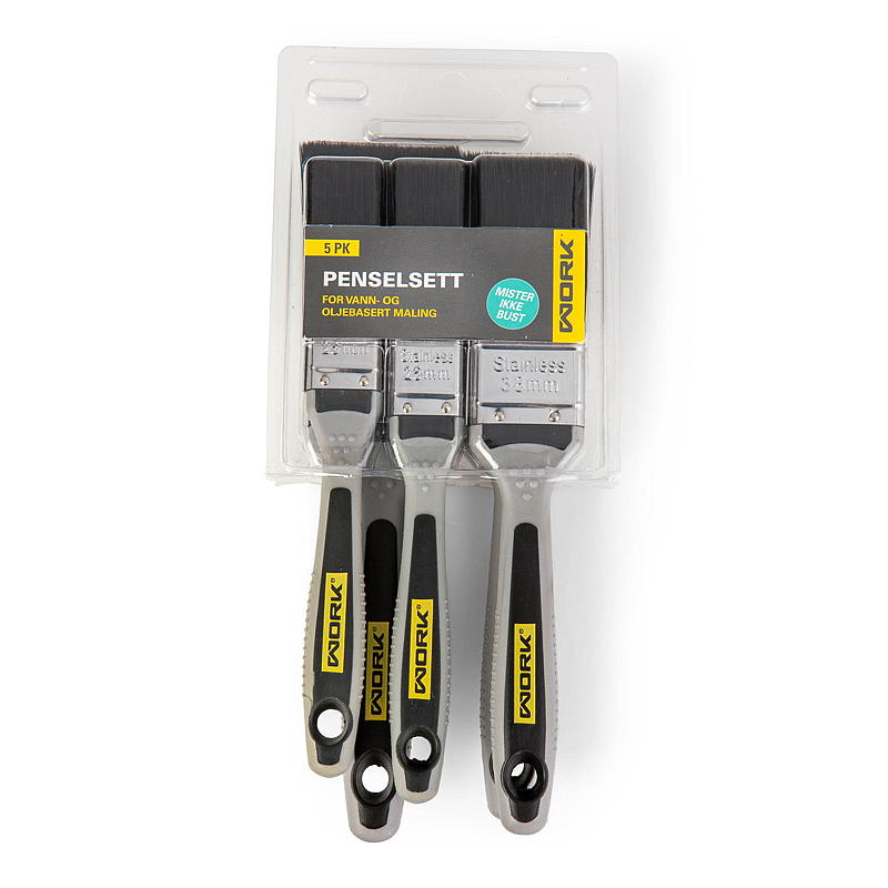 Work Basic Penselsett Work 5-pk 2x2,5/2x3,8/5 cm