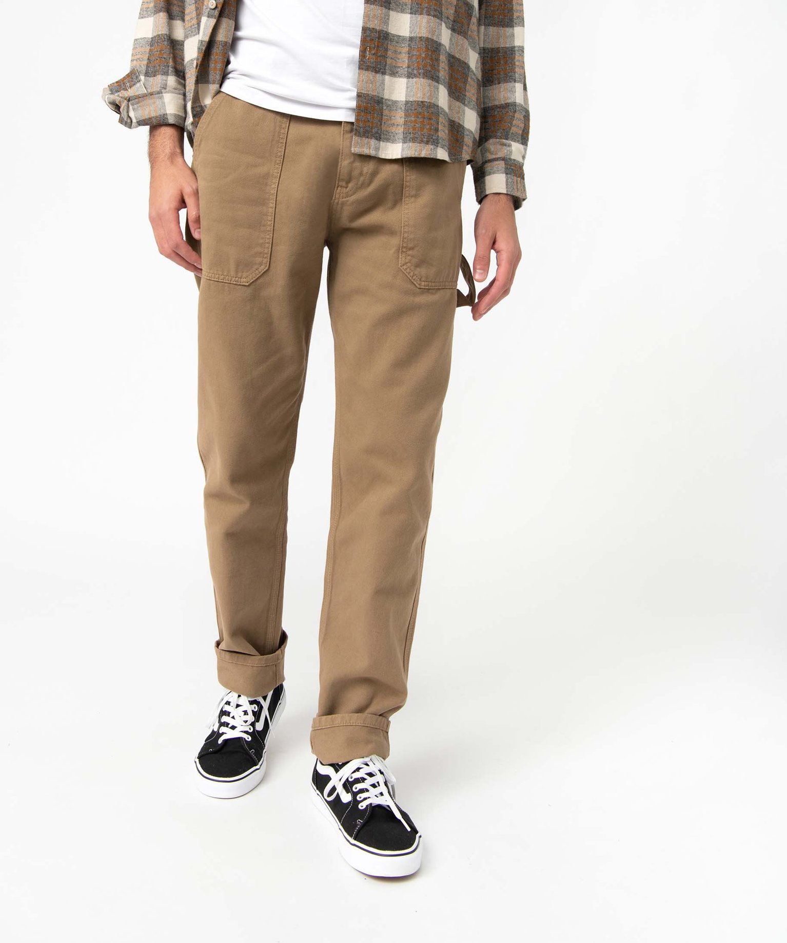 Pantalon homme coupe Regular avec larges poches plaquées marron clair | GEMO