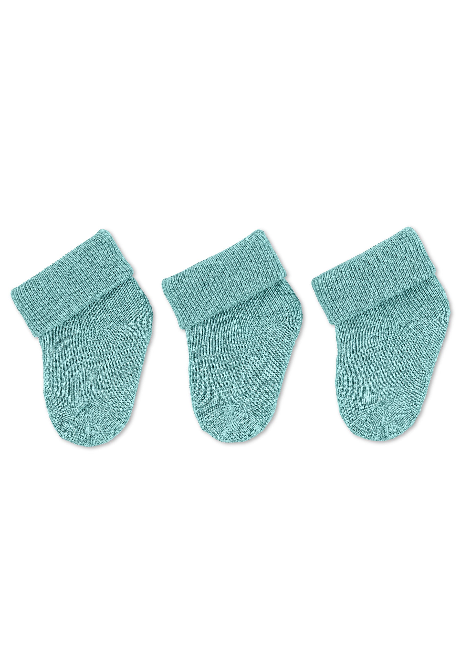 Erstlingssöckchen 3er-Pack uni mit Umschlag