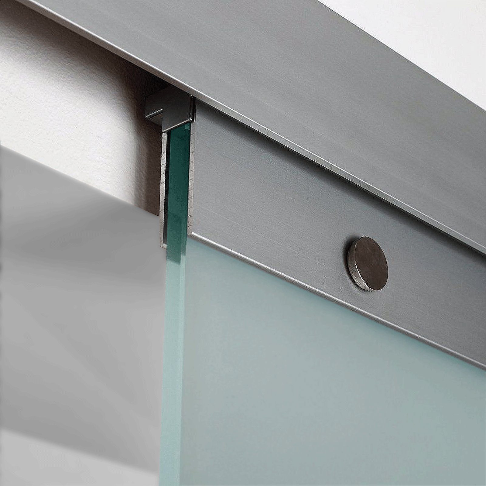 inova wohnen Glasschiebetür Klarglas (inkl. Quadratgriff und Schienensystem), 75,5 x 203,5 cm