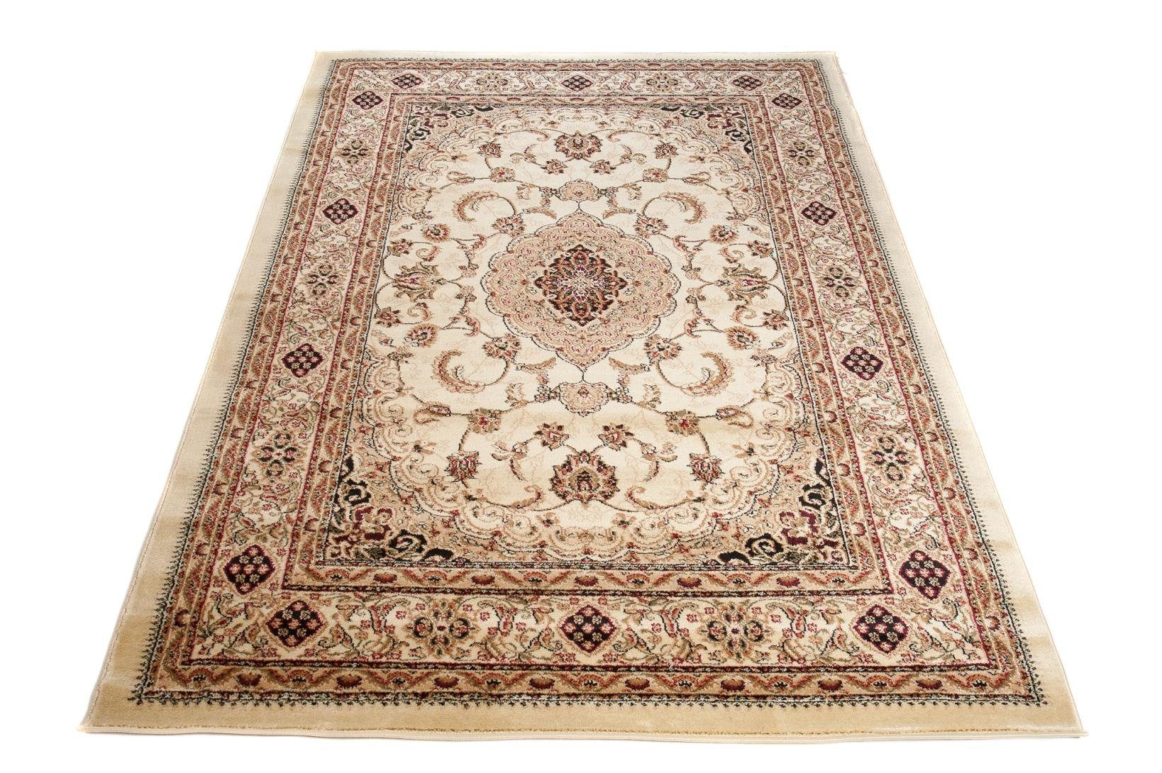 Orientteppich Oriente Teppich - Traditioneller Teppich Orient Creme Ivory, Mazovia, 60 x 100 cm, Geeignet für Fußbodenheizung, Pflegeleicht, Wohnzimmerteppich