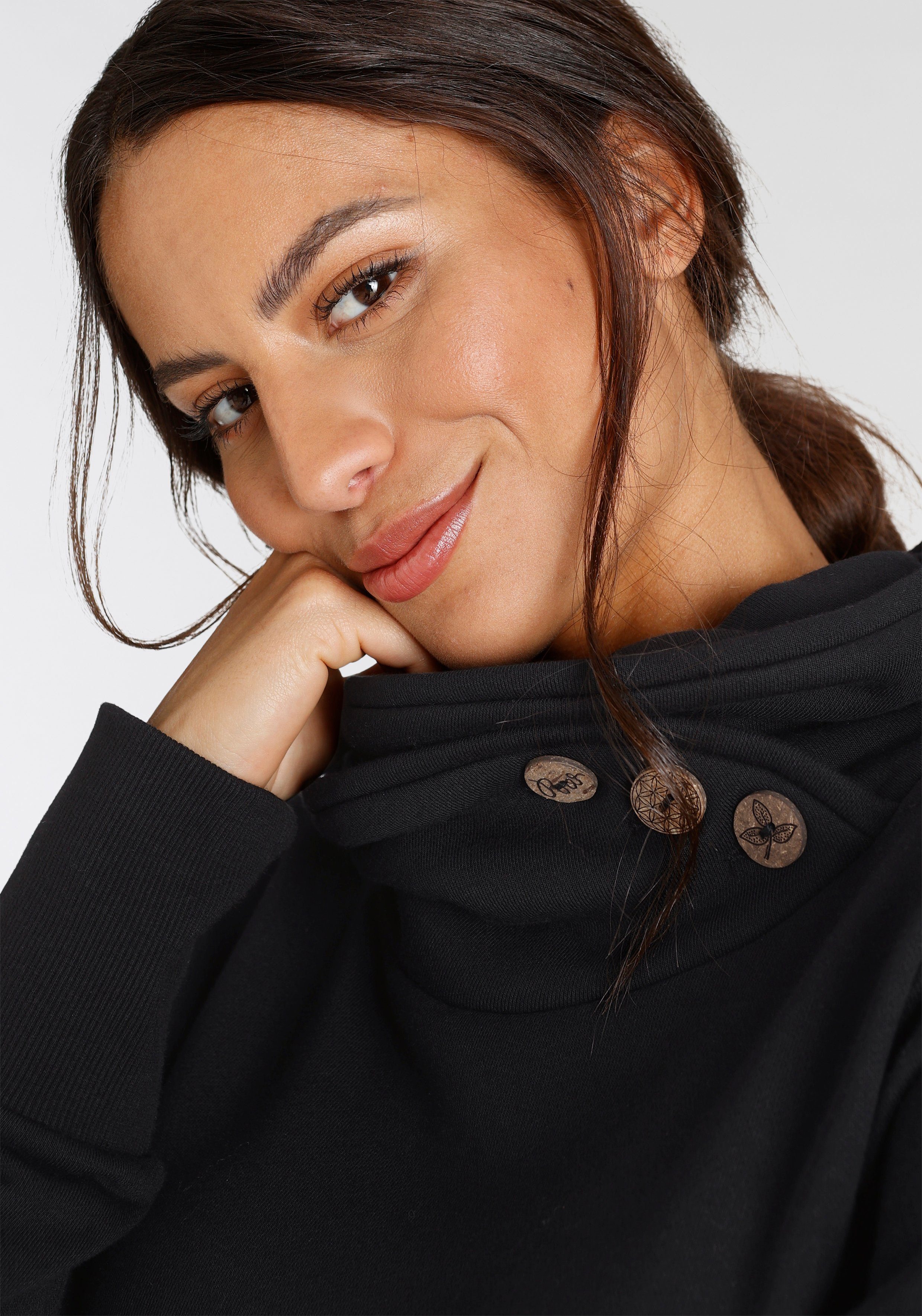 Ragwear Sweatshirt ANGELLIKA O mit asymmetrischem Schalkragen