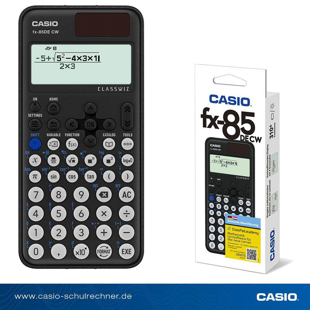 Casio FX-85DE CW Wissenschaftlicher Taschenrechner schwarz