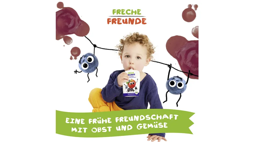 Freche Freunde Bio Quetschie  Apfel, Blaubeere, Johannisbeere & Brombeere 100 g